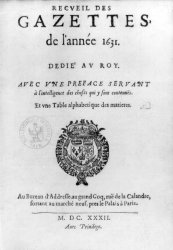 Thophraste Renaudot, Recueil des gazettes, 1632