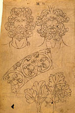 Folio 10 - Ttes de sylvains et ornements vgtaux.