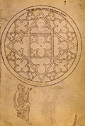 Folio 31 - Rose dite de l'glise de Lausanne - Homme barbu assis tenant son pied.